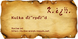 Kulka Árpád névjegykártya