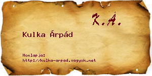 Kulka Árpád névjegykártya