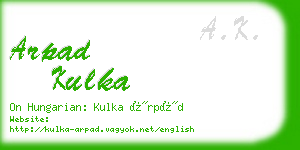 arpad kulka business card